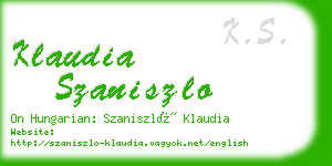 klaudia szaniszlo business card